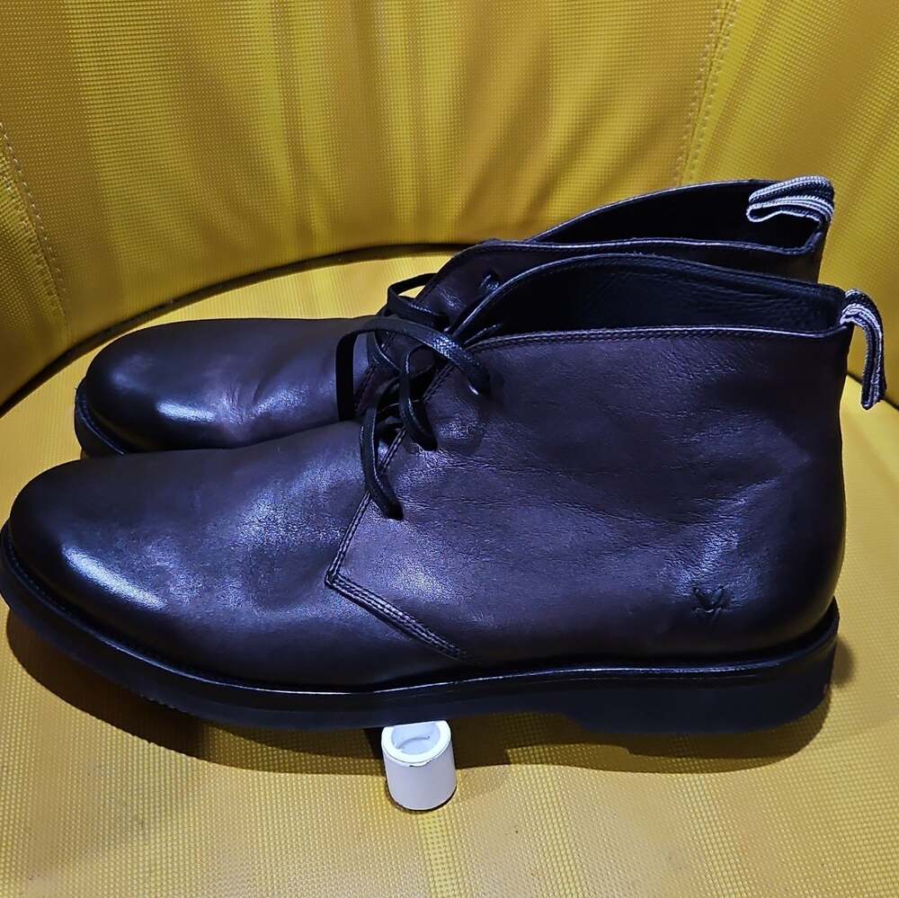 JOHN VARVATOS Varick Leather Chukka Boot Black Men Size 13 Preowned
